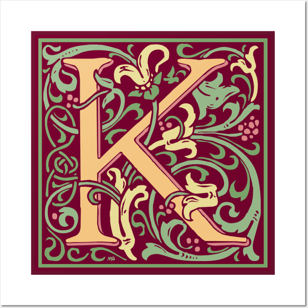 William Morris Vintage Letter K Wall Art by MatchbookGraphics